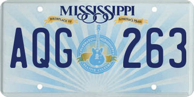 MS license plate AQG263