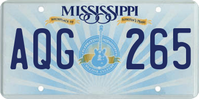 MS license plate AQG265