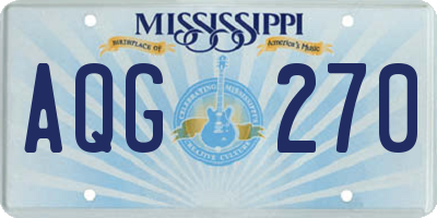 MS license plate AQG270