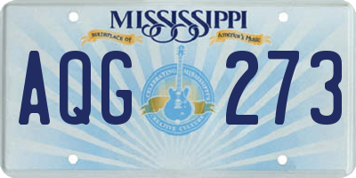 MS license plate AQG273
