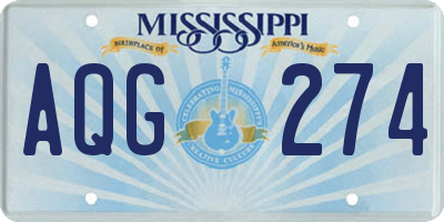 MS license plate AQG274