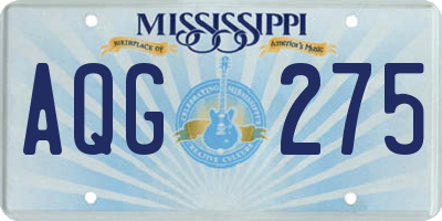 MS license plate AQG275