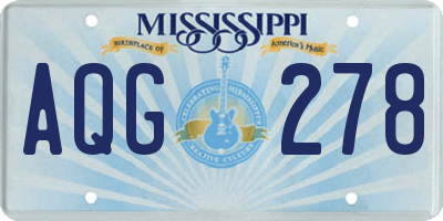 MS license plate AQG278