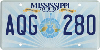 MS license plate AQG280