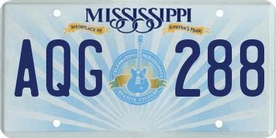 MS license plate AQG288