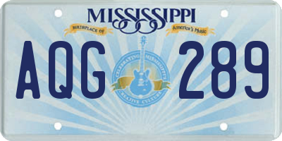 MS license plate AQG289