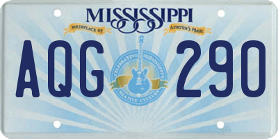 MS license plate AQG290