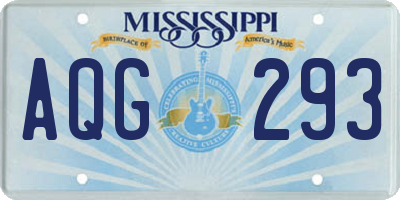 MS license plate AQG293