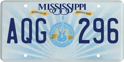 MS license plate AQG296