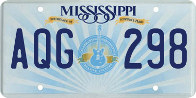 MS license plate AQG298