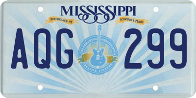 MS license plate AQG299