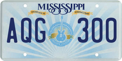 MS license plate AQG300