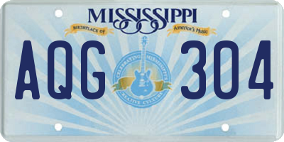 MS license plate AQG304