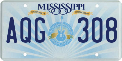 MS license plate AQG308