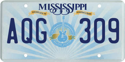 MS license plate AQG309