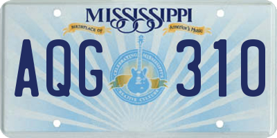 MS license plate AQG310
