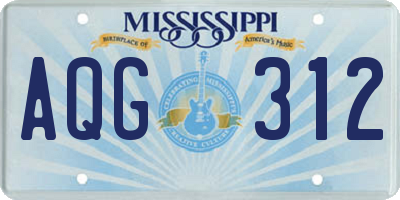 MS license plate AQG312