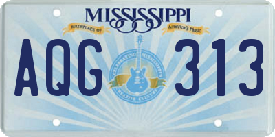 MS license plate AQG313