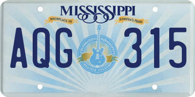 MS license plate AQG315