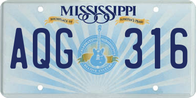 MS license plate AQG316