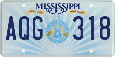 MS license plate AQG318