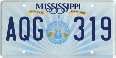 MS license plate AQG319