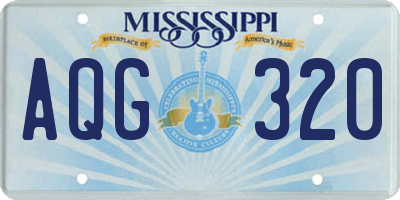 MS license plate AQG320