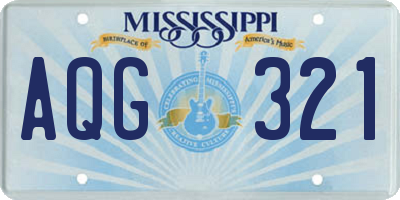 MS license plate AQG321