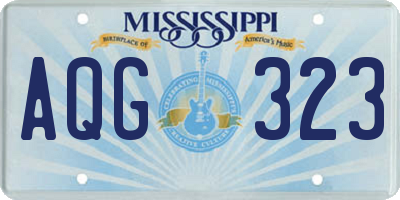 MS license plate AQG323