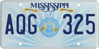 MS license plate AQG325