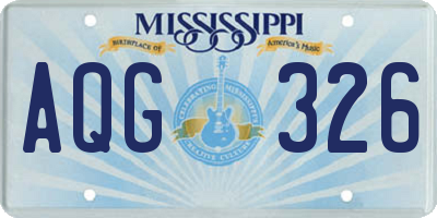 MS license plate AQG326