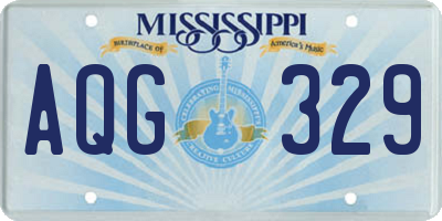 MS license plate AQG329