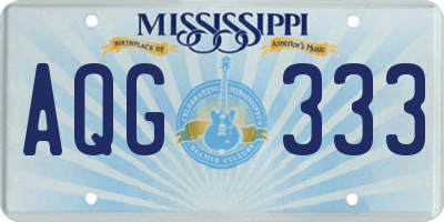 MS license plate AQG333