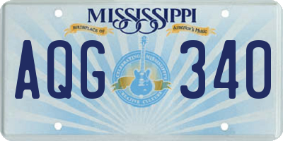MS license plate AQG340