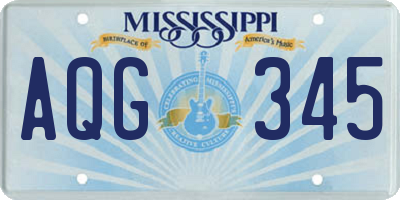 MS license plate AQG345
