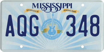 MS license plate AQG348
