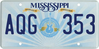 MS license plate AQG353