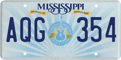 MS license plate AQG354