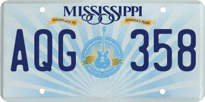 MS license plate AQG358