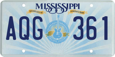 MS license plate AQG361