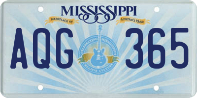 MS license plate AQG365