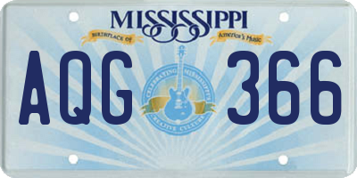 MS license plate AQG366