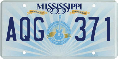 MS license plate AQG371