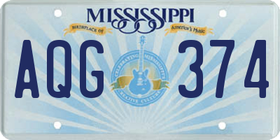 MS license plate AQG374