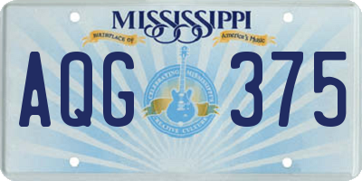 MS license plate AQG375