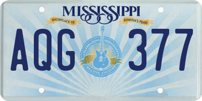MS license plate AQG377