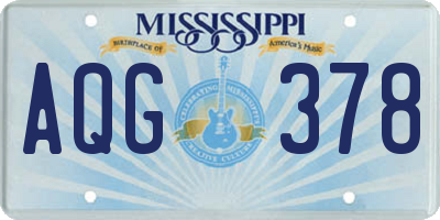 MS license plate AQG378