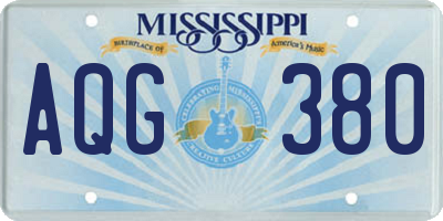 MS license plate AQG380