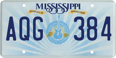 MS license plate AQG384