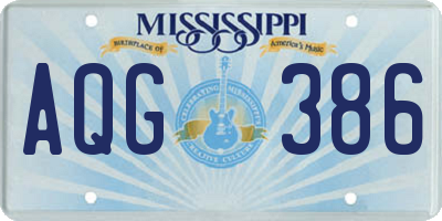 MS license plate AQG386